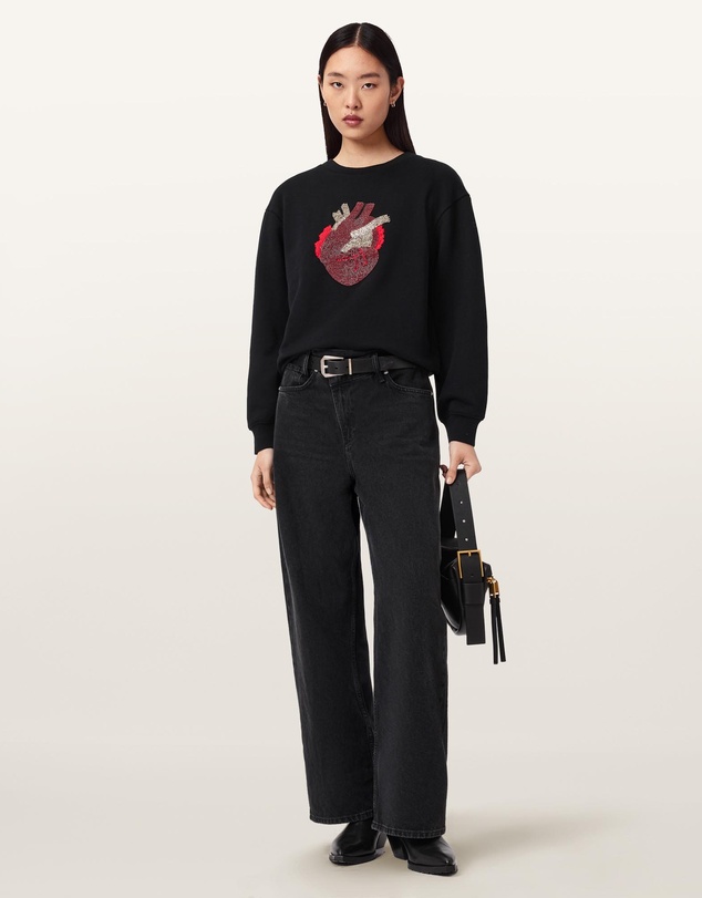 AllSaints - Andrea Pippa Bead Detail Sweat