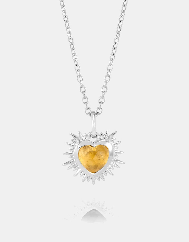 Rachel Jackson - Electric Love November Birthstone Heart Necklace Silver