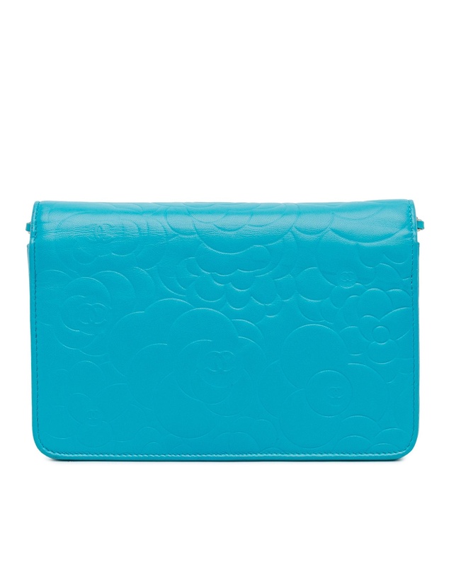 Pre-Loved by Azura Reborn - Pre-Loved Chanel Camelia Crossbody Wallet Turquoise