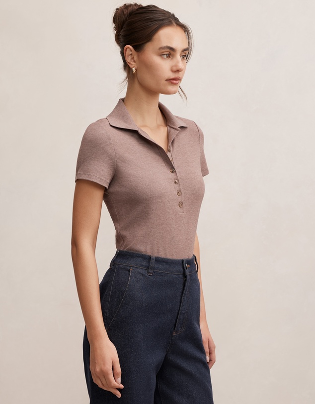 Forever New - Aaliyah Ribbed Polo Top