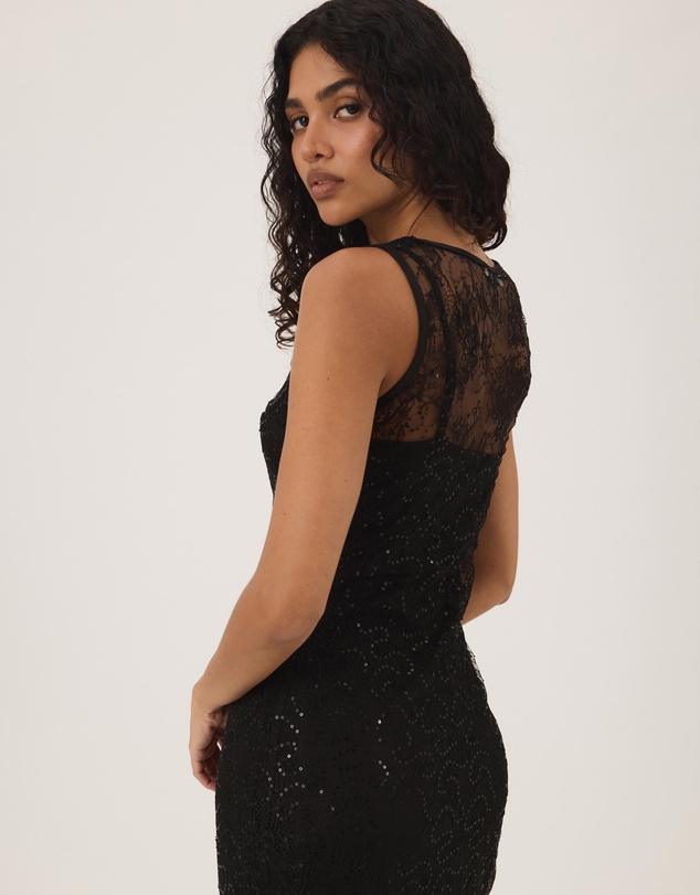 Atmos&Here - Dana Sequin Lace Maxi Dress With Satin Slip