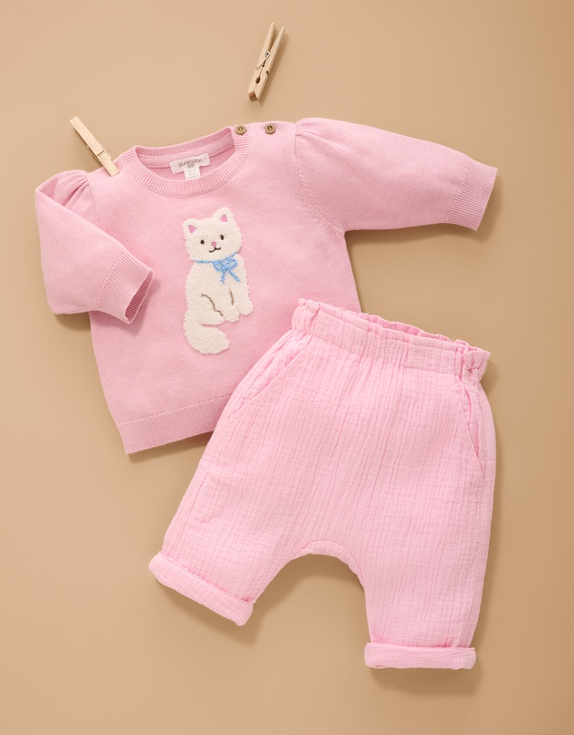 Purebaby - Slouchy Crinkle Cotton Pants-Kids-Babies