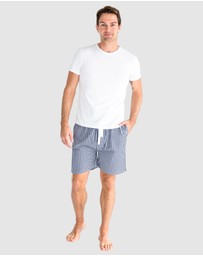 Sant And Abel - Men's Hepburn Gingham Navy Sleep Shorts
