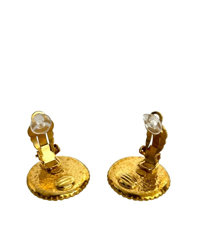 Pre-Loved by Azura Reborn - Pre-Loved CC Gold Plated Button Clip On Earrings