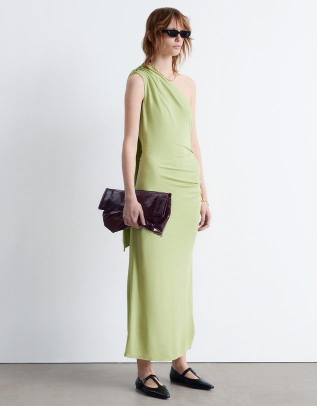 & Other Stories - One-Shoulder Scarf-Detail Midi Dress