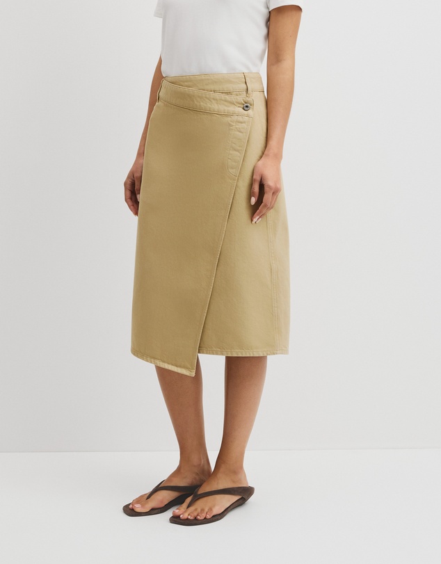 Country Road - Denim Wrap Midi Skirt