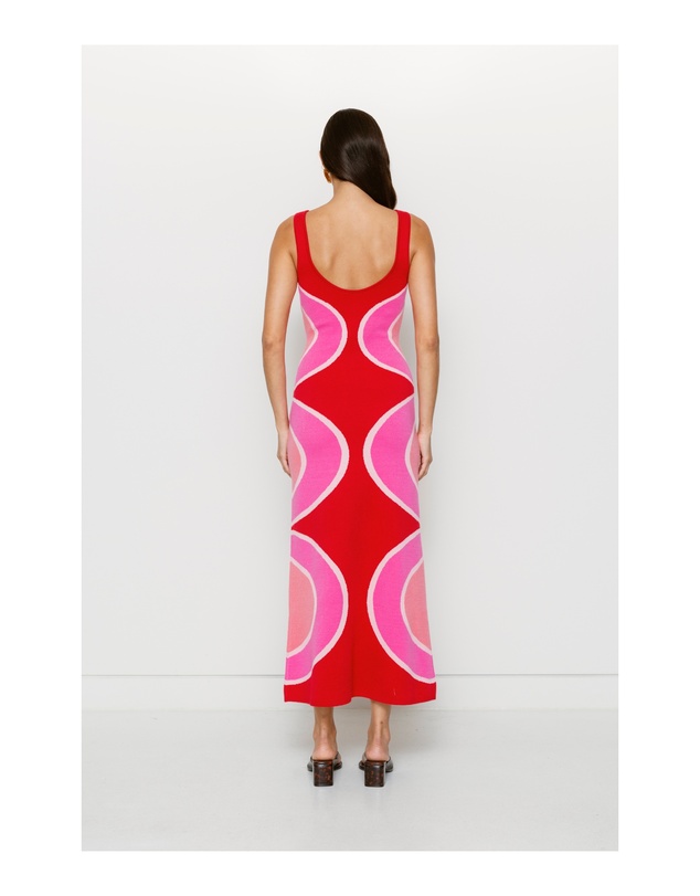 The Wolf Gang - Concha Knit Maxi Dress - Cherry Shell