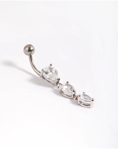 Lovisa - Titanium Pear Drop Belly Bar