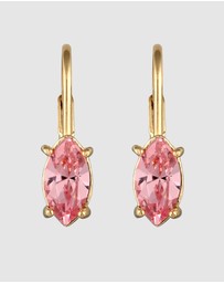 Elli Jewelry - Earrings Hanger Crystal Oval 925 Sterling Silver Gold-Plated