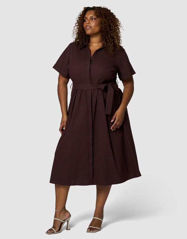 Something 4 Olivia - Orla Midi Linen Shirt Dress
