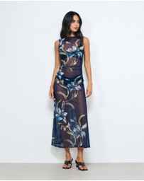 AERE - Skye Mesh Midi Dress