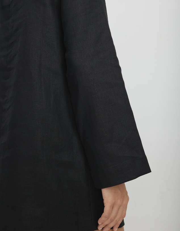 AERE - Ania Pocket Detail Linen Mini Dress