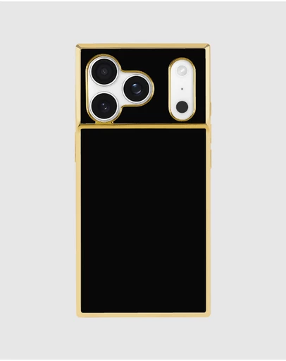 Flaunt - Flaunt Square Gilded Onyx Elegance MagSafe Case for iPhone 18 Pro Max / 17 Pro Max