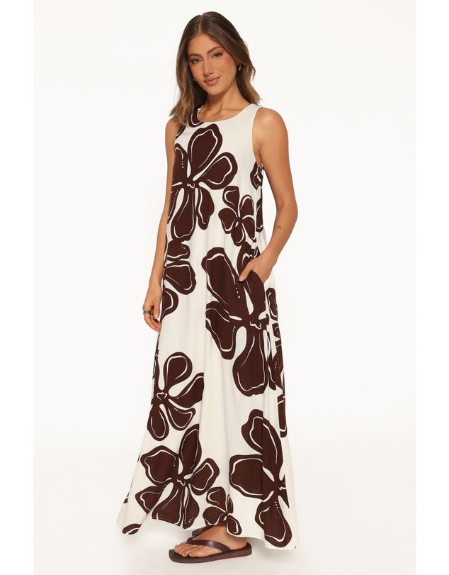 Petal & Pup - Navina Maxi Dress - Brown Floral