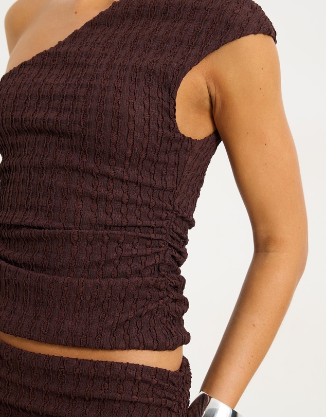 Calli - Raya Textured Jersey One Shoulder Top