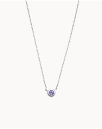 Kirstin Ash - Petite Birthstone Necklace December Tanzanite