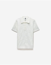 Calibre - Grid Stitch Polo White