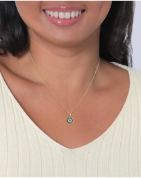 Elli Jewelry - Necklace Evil Eye Pendant with Crystals in 925 Sterling Silver Gold Plated