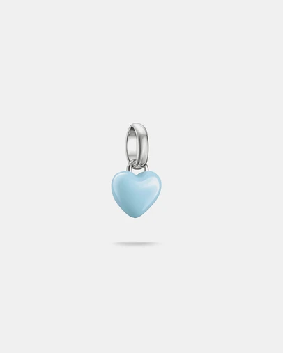 THOMAS SABO - Silver-Plated Light Blue Enamel Heart Charm