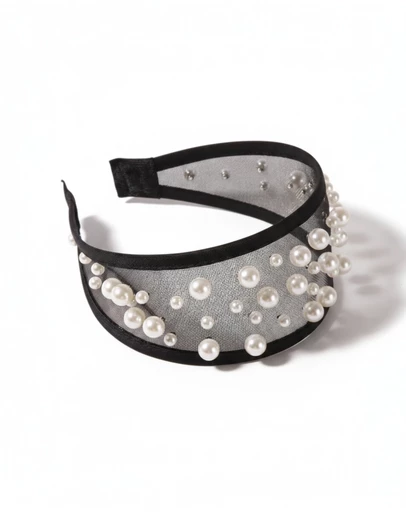 Mossée - Aria Clear Headband with Pearl Accents