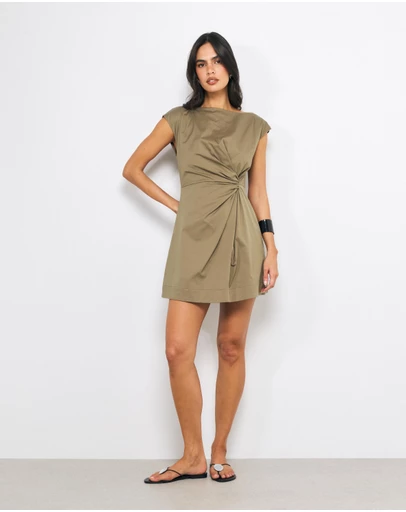 AERE - Avel Ruched Waist Mini Dress