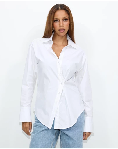 Dazie - Em Asymmetrical Button Up Shirt