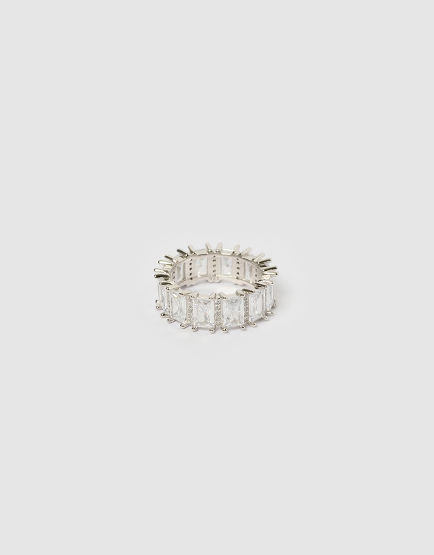 Izoa - Aaliyah Ring Silver Clear