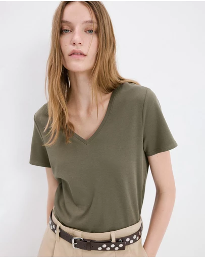 M.N.G - V-Neck Cotton T-Shirt