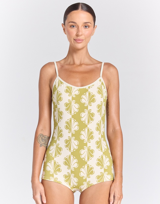 Poolside Paradiso - Shelborne Swell One Piece Swimsuit - Palm
