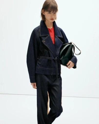 M.N.G - Belt Denim Trench Jacket