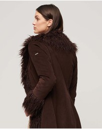 Superdry - Faux Fur Lined Longline Afghan Coat