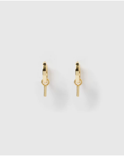 Izoa - Alphabet Letter I Huggie Earrings