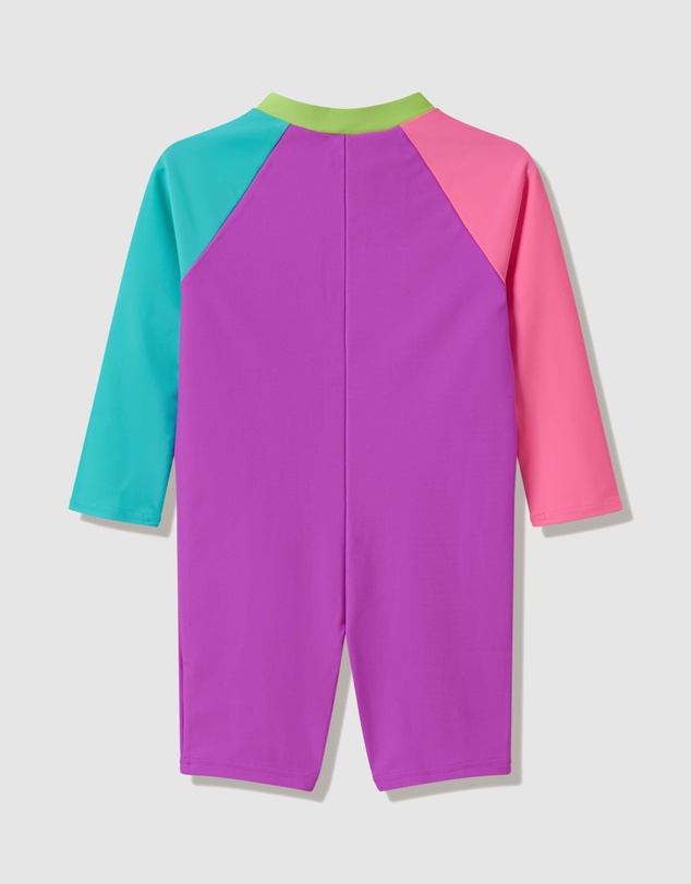 Speedo - Long Sleeve Colorblock Zip One Piece - Babies-Kids