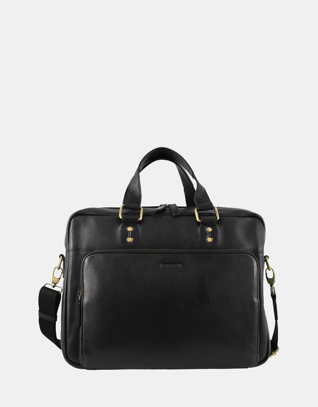 Pierre Cardin - Pierre Cardin Men's Leather Rustic Business/Laptop Bag