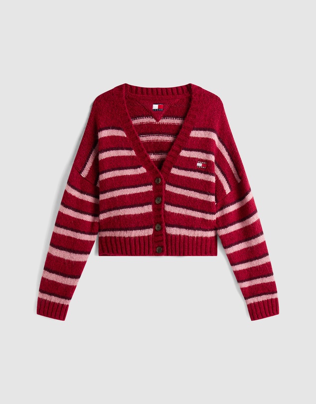 Tommy Jeans - Badge Stripe Fluffy Cardigan