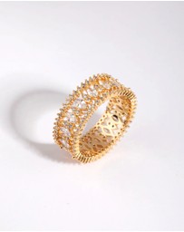 Lovisa - Gold Plated Ring with Cubic Zirconia