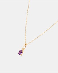Luna Rae - Solid Gold - Amethyst Necklace