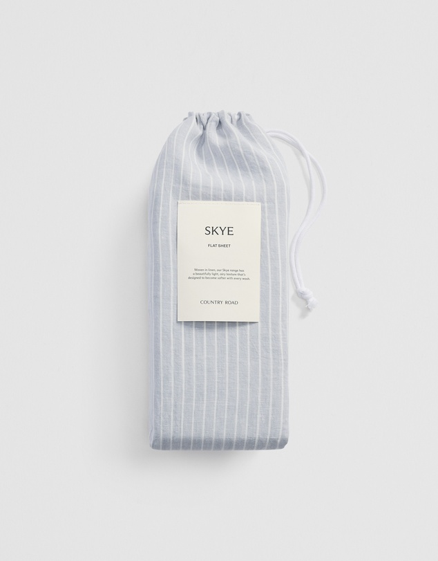 Country Road - Skye Linen Queen Flat Sheet