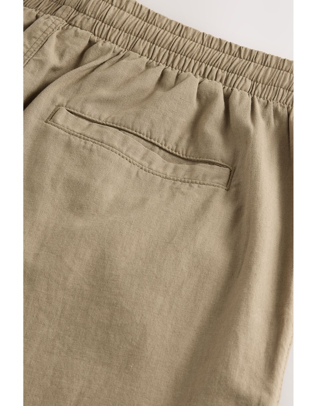 NEXT - Linen Cotton Elasticated Drawstring Trousers Regular Fit