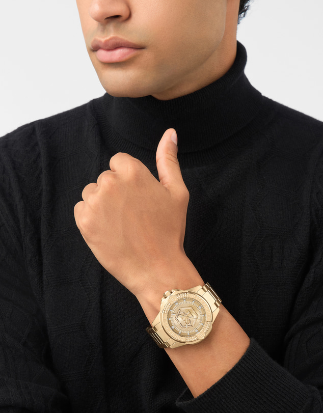 Philipp Plein - Philipp Plein Majesty 45mm Gold-Tone Dial Gold-Tone Stainless Steel Bracelet Watch