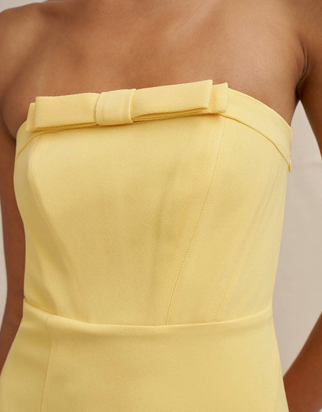 BY JOHNNY. - Cassandra Slice Strapless Midi Dress