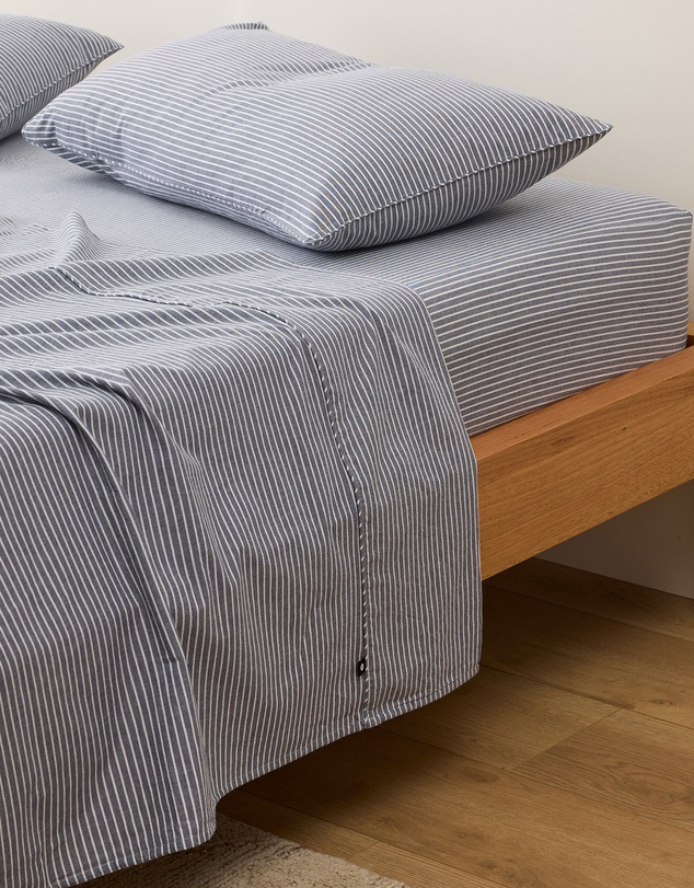 Sheet Society - Leo Washed Cotton Stripe Full Sheet Set