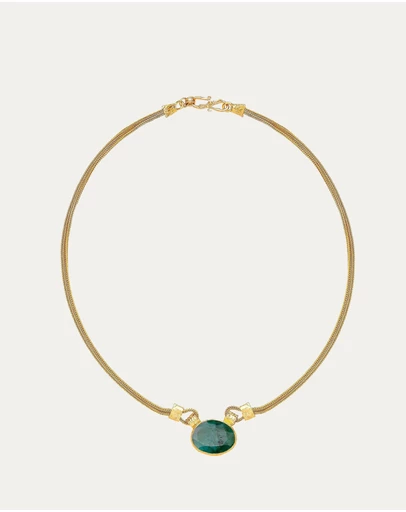 Ottoman Hands - Daphne Emerald Chain Necklace