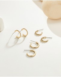 Mestige - Radiance Hoops Set - 18K Gold Plated