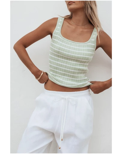 Petal & Pup - Milla Knit Top - Sage Stripe