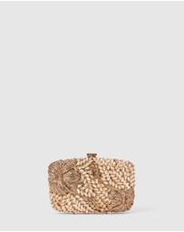 Forever New - Everly Orchid Flower Clasp Hardcase Clutch Bag