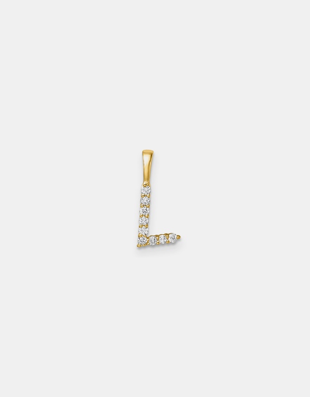 Zoe Olivia - 9K Gold Lab Grown Diamond Initial L Pendant