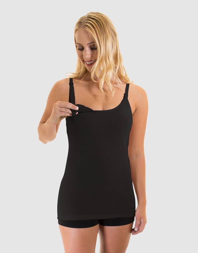 B Free Intimate Apparel - Bamboo Nursing Cami Top with Built In Bra (B-C-D-DD-E) Cup