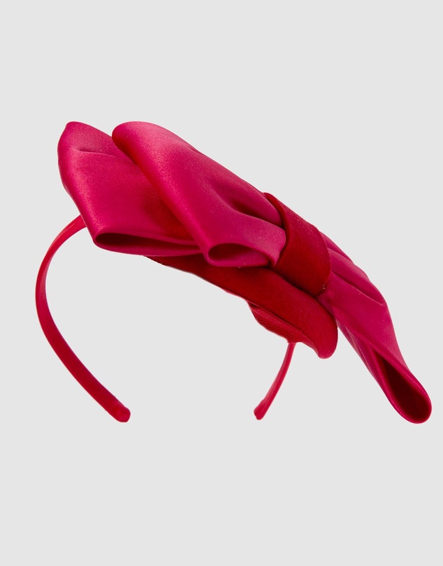 Max Alexander - Felt Red Winter Pillbox Fascinator with Bow