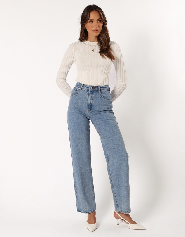 Petal & Pup - Aneesa Wide Rib Knit Top - White